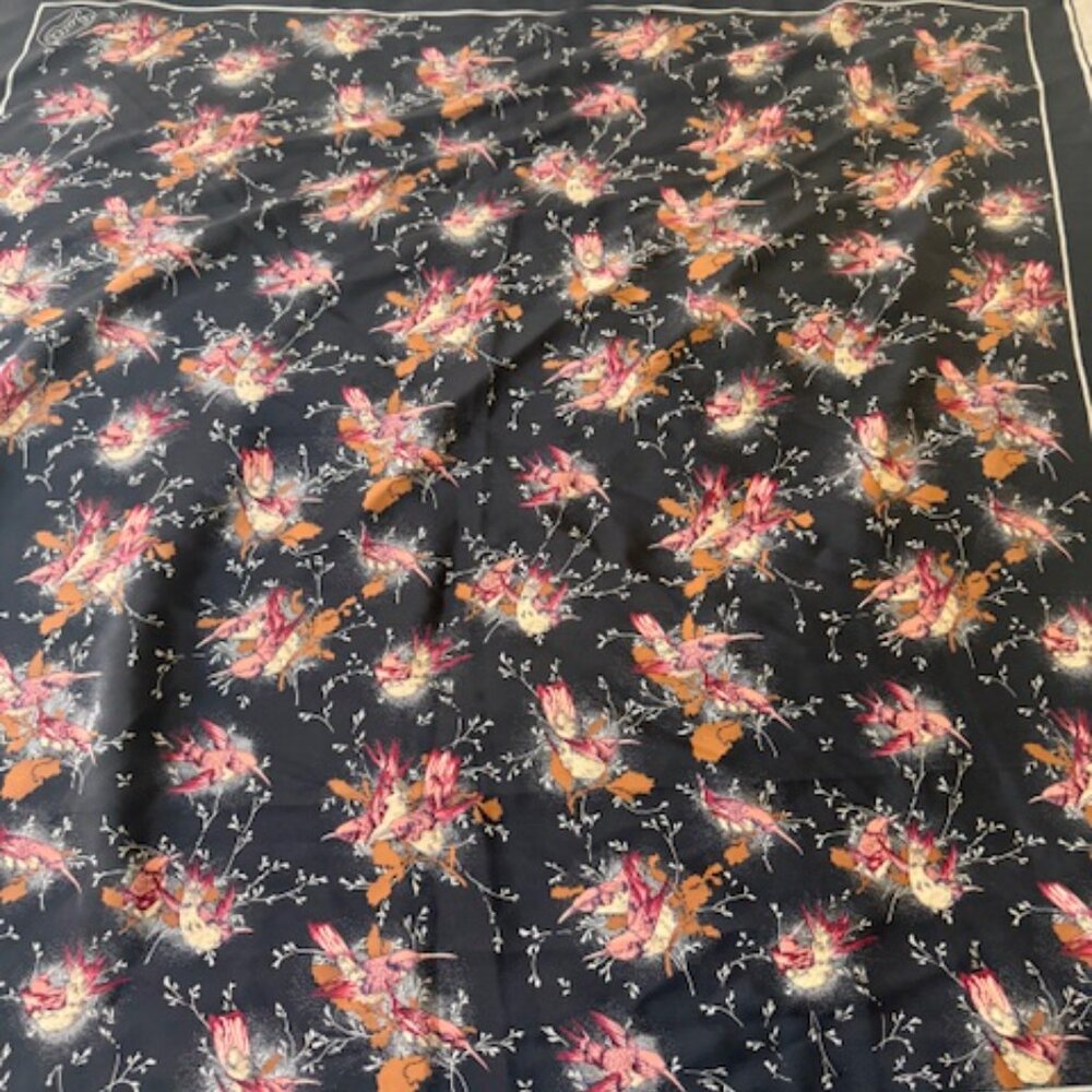 vintage gucci hummingbirds pattern print scarf - Picture 2 of 6
